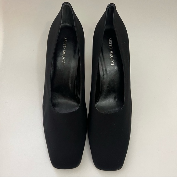 Sesto Meucci Black Square Toe Heel size 12 - Picture 1 of 7